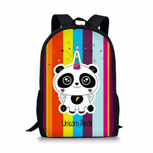 Kids Backpack Cute Panda Unicorn Pattern School Bag