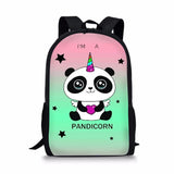 Kids Backpack Panda Unicorn School Bags Teen Travel Bag