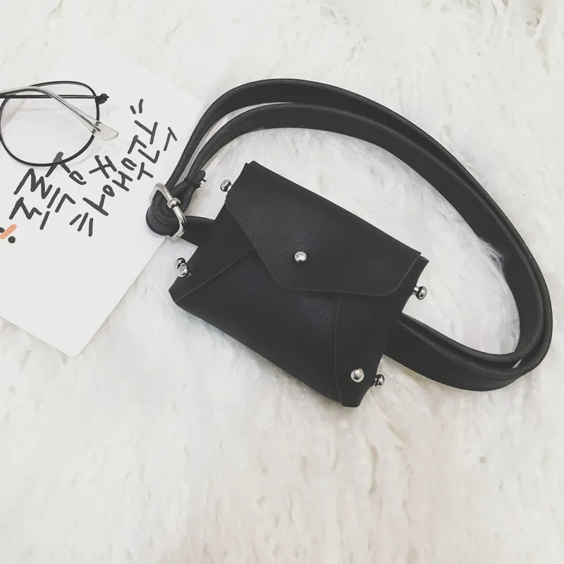 Kids Mini Square Bag Rivet Pouch Waist Packs