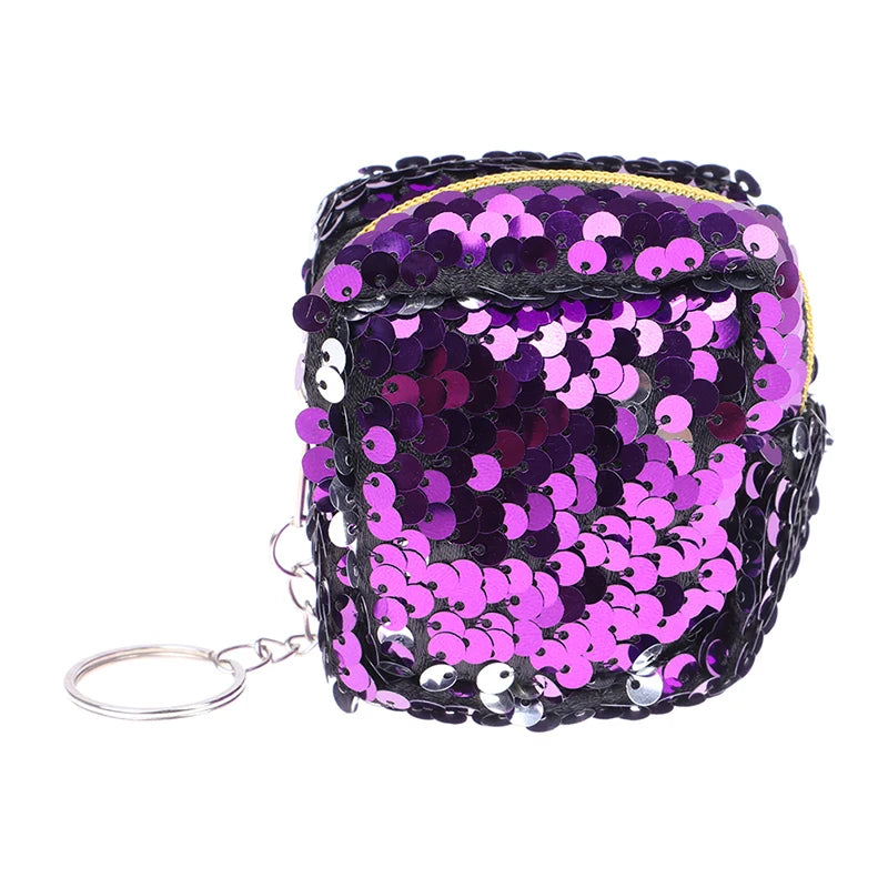 Kids Coin Bag Sequins Mini Case Pouch Card Holder Key Chain Gift