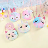 Child Colorblock Rainbow Mini Plush Bag Animal Shoulder Purse