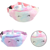 Kids Unicorn Plush Fanny Pack Belt Bag Coin Purse Girls Waist Travel Chest Bag