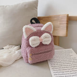 Cat Plush Mini Backpack for Kindergarten Girls