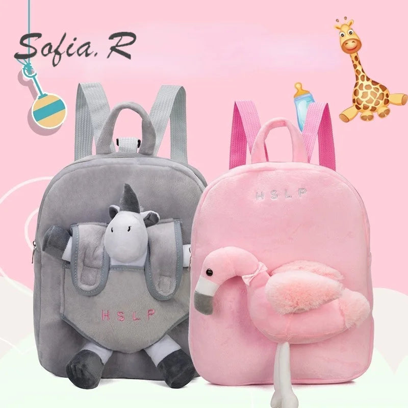 Children's Plush Flamingo & Unicorn Backpack