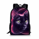 Kids Backpack Fantasy Cats Pattern School Book Bags Cartoon Animal Painting