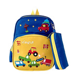 Cartoon Car School Backpack Kid's Backpack Boys Waterproof Colorblock Bagpack