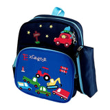 Cartoon Car School Backpack Kid's Backpack Boys Waterproof Colorblock Bagpack