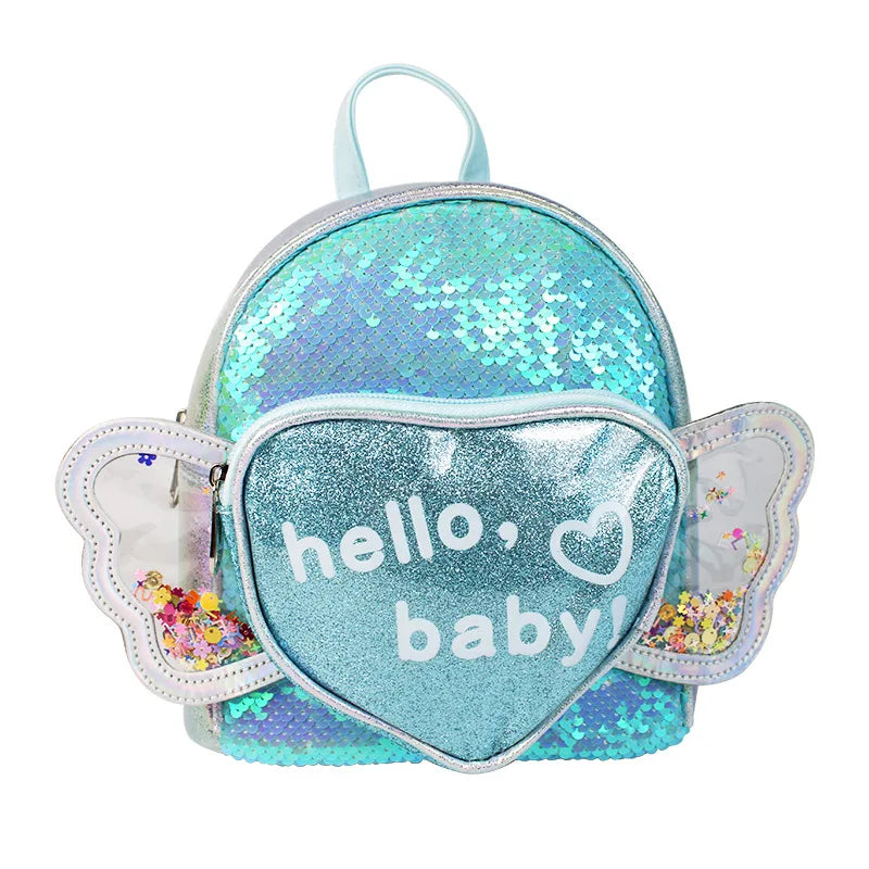 Kids Mini Sequins Backpack Purse Girls School Bag Mochila