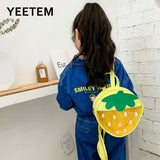 Kids Strawberry Schoolbag Girls Transparent Waterproof Backpack