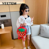 Kids Strawberry Schoolbag Girls Transparent Waterproof Backpack