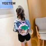 Kids Strawberry Schoolbag Girls Transparent Waterproof Backpack