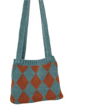 Kids Woolen One Shoulder Messenger Bag Diamond Matching Baby Knitted Bag
