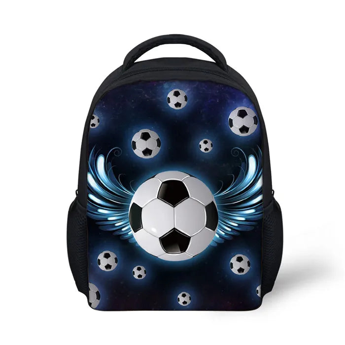Kids Football Pattern Schoolbag for Boys, Mini Toddler Backpack