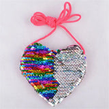 Sequins Lanyard Bag for Kids Coin Purse Diagonal Wild Pattern
