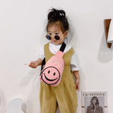 Kids Smiling Face Messenger Bag Boys Girls Backpack Chest Baby Bag