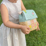 Kids Straw Woven Bag Small House Rattan Handbag Backpack