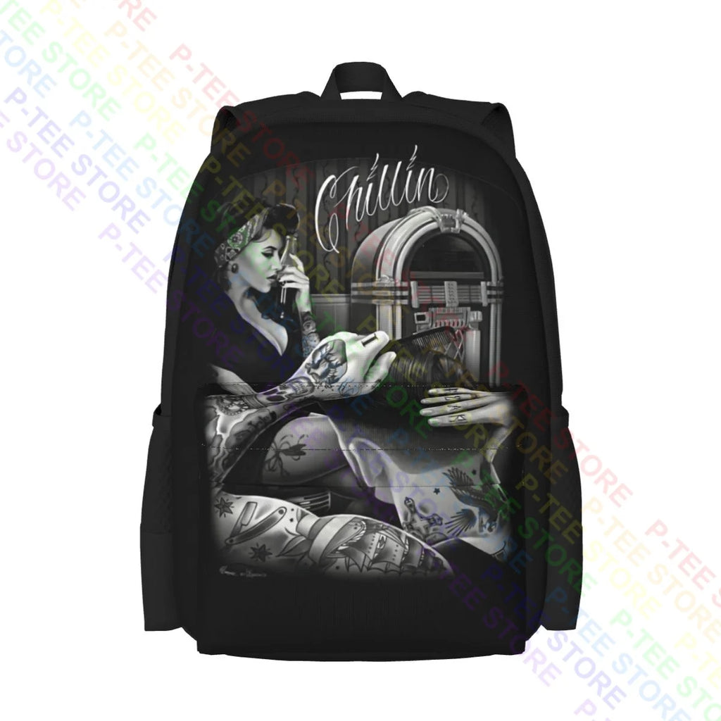 Chillin Barber Shop Fresh Cut David Gonzales Dga Large Capacity Backpack