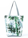 Chinese Bamboo Print Shoulder Bag Women Large Eco Reusable Shopping