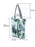 Chinese Bamboo Print Shoulder Bag Women Large Eco Reusable Shopping