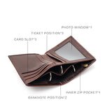 Chinese Dragon Wallet Vintage Leather Men's Unique Pattern Male Folding