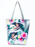 Chinese Leaf Shoulder Bag Women Floral Printed Polyester Summer Beach Shopping