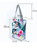 Chinese Leaf Shoulder Bag Women Floral Printed Polyester Summer Beach Shopping