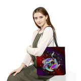 Chinese Fish Print Women's Shoulder Bag High Capacity Travel Handbag