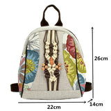 Chinese National Women Backpack Vintage Printed Hand-woven Shoulder Bag