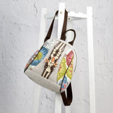 Chinese National Women Backpack Vintage Printed Hand-woven Shoulder Bag