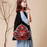 Chinese Style Messenger Bag Ethnic Embroidery Flower Canvas Women Shoulder Bag