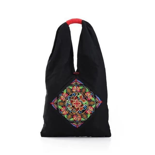 Chinese Style Messenger Bag Ethnic Embroidery Flower Canvas Women Shoulder Bag