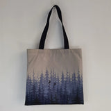 Chinese Style Pine Forest Print Female Shopping Bags Shoulder Bag Large Capacity