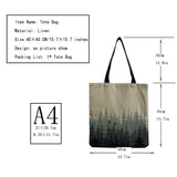 Chinese Style Pine Forest Print Female Shopping Bags Shoulder Bag Large Capacity