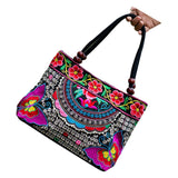 Embroidered Ethnic Summer Flowers Women Handbag Tote Shoulder Bag Cross-body