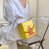 Chinese Take-Out Box Crossbody Bag Tower Print Shoulder Bag