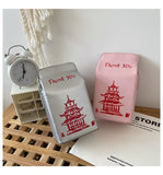 Chinese Takeout Box Purse Shoulder Bag Milk Carton Clutch Handbag for Women