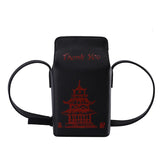 Chinese Takeout Box Purse Shoulder Bag Milk Carton Clutch Handbag for Women
