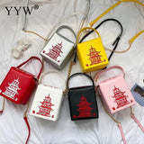 Chinese Takeout Box Purse Pu Leather Women Handbag Novelty Crossbody Bag