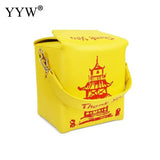 Chinese Takeout Box Tower Print Pu Leather Ladies Handbag Novelty Women Girl