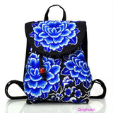 Chinese Vintage Embroidered Women Backpack Ethnic Travel Handbag