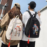 Chinese Unisex Backpack Youth Men Women School Bag Creative Pattern Laptop Rucks