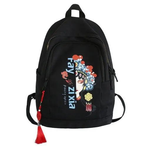 Chinese Unisex Backpack Youth Men Women School Bag Creative Pattern Laptop Rucks