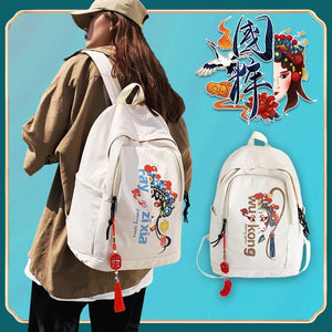 Chinese Unisex Backpack Youth Men Women School Bag Creative Pattern Laptop Rucks