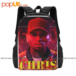 Chris Brown Backpack Large Capacity Gym Foldable 3D Printing