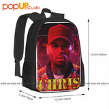 Chris Brown Backpack Large Capacity Gym Foldable 3D Printing