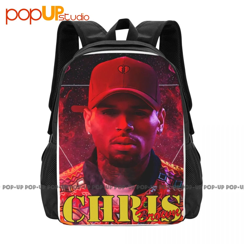 Chris Brown Backpack Large Capacity Gym Foldable 3D Printing