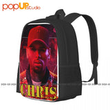 Chris Brown Backpack Large Capacity Gym Foldable 3D Printing