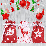 Christmas Advent Calendar Bags 24 Days Countdown Drawstring Gift Pouches