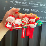 Christmas Anime Keychain Santa Claus Cartoon Snowman Doll Backpack Pendant