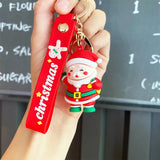 Christmas Anime Keychain Santa Claus Cartoon Snowman Doll Backpack Pendant